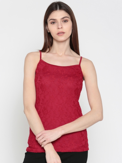 

CODE by Lifestyle Women Red Self Design Tank Top