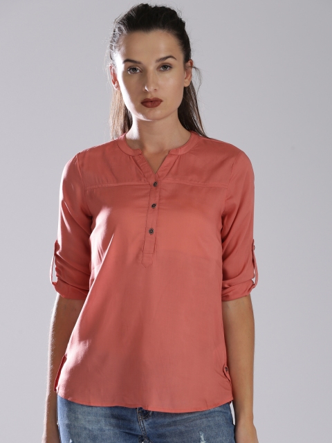 

Bossini Women Dusty Pink Solid Shirt Style Top