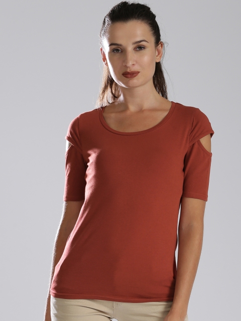 

Bossini Women Rust Brown Solid Top