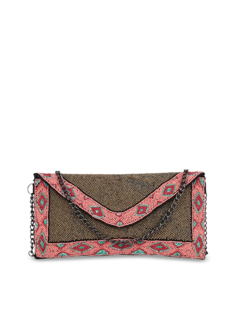 

Diwaah Black & Pink Embroidered Clutch