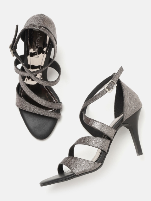 

DressBerry Women Silver-Toned Solid Sandals