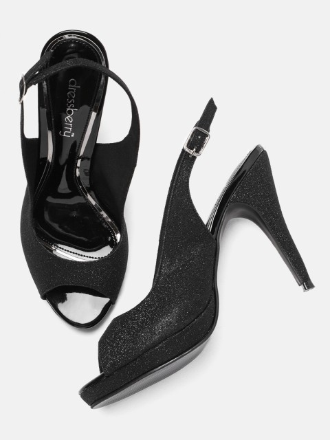 

DressBerry Women Black Peep Toe Sandals