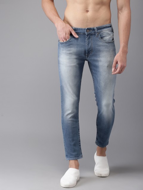 

HERE&NOW Men Blue Skinny Fit Mid-Rise Cropped Clean Look Stretchable Jeans