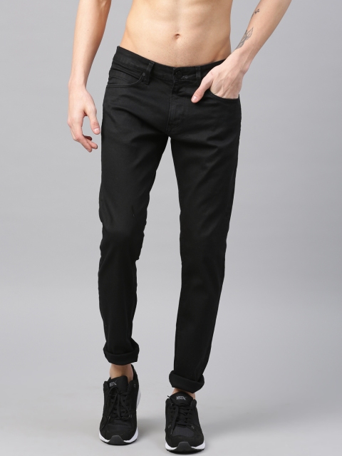 

HRX by Hrithik Roshan Men Black Skinny Fit Mid-Rise Clean Look Stretchable Jeans