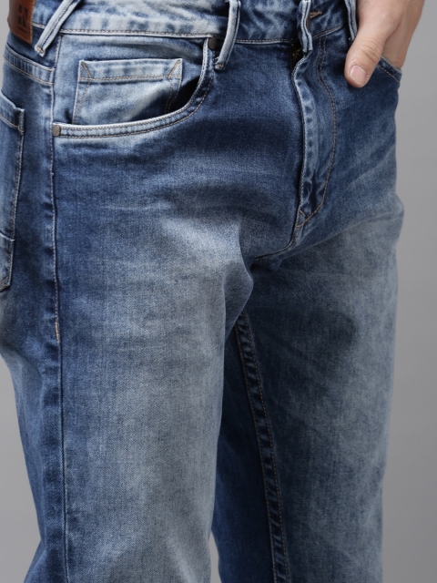 

HERE&NOW Men Blue Slim Fit Cropped Mid-Rise Clean Look Stretchable Jeans