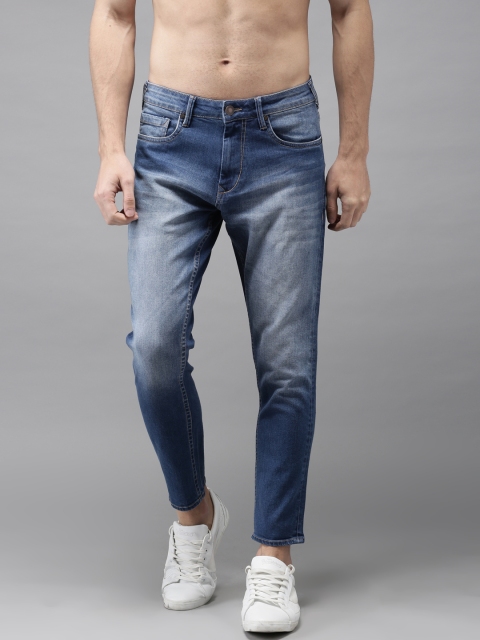 

HERE&NOW Men Blue Slim Fit Cropped Mid-Rise Clean Look Stretchable Jeans