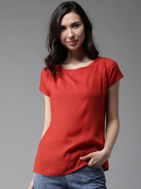 

HERE&NOW Women Red Solid A-Line Top