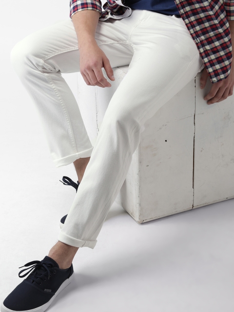 

Harvard Men White Slim Tapered Fit Mid-Rise Clean Look Stretchable Jeans