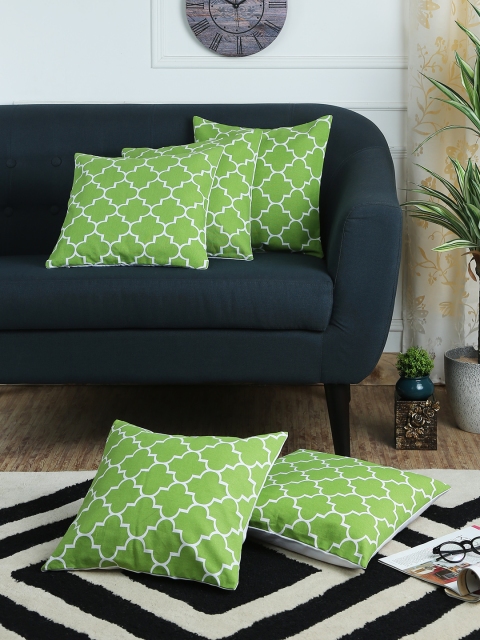 

RANGRAGE Green Set of 5 Geometric Square Cushion Covers