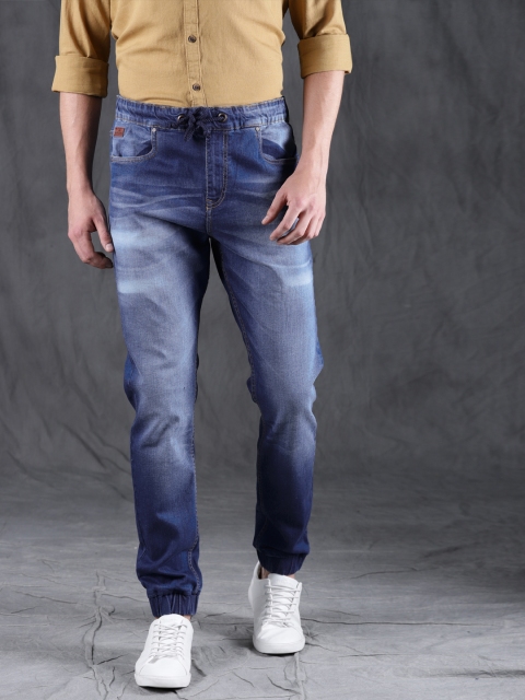 

WROGN Men Blue Mid-Rise Clean Look Stretchable Jogger Jeans