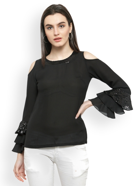 

plusS Women Black Solid Top