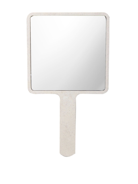

Art Street White Printed Hand Makeup Mirror