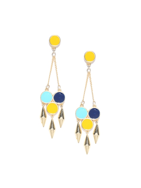 

Crunchy Fashion Multicoloured Enamelled Geometric Drop Earrings, Multi