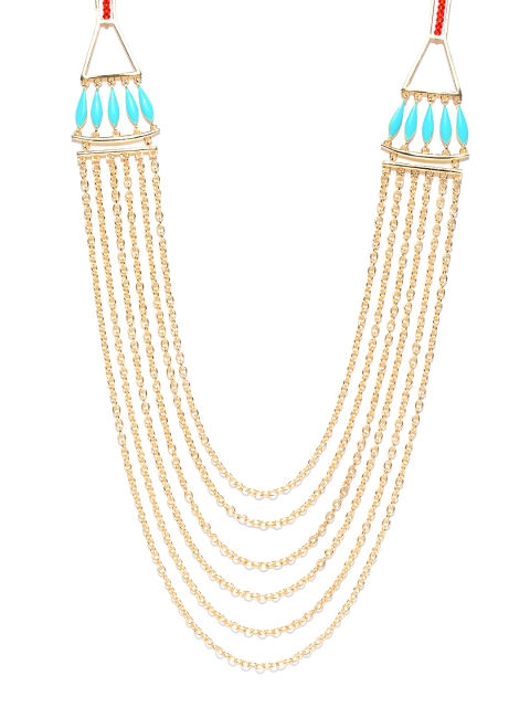 

Crunchy Fashion Blue & Gold-Toned Layered Necklace