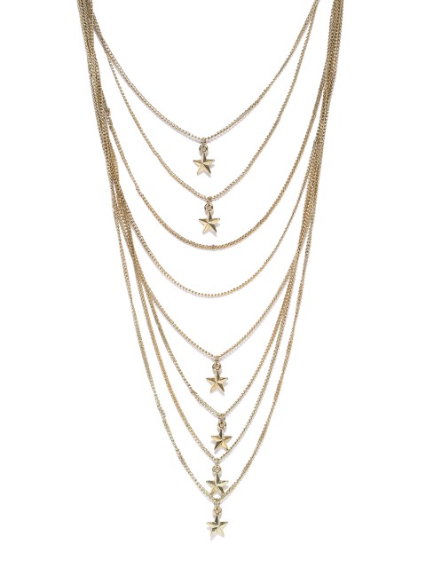 

Crunchy Fashion Gold-Toned Metal Layered Necklace