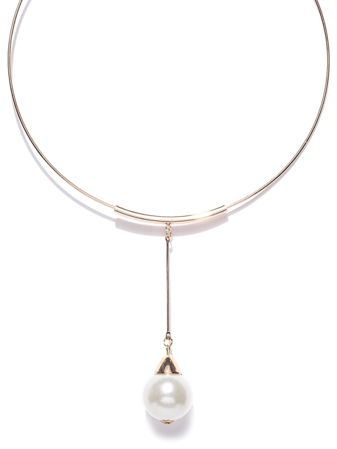 

Crunchy Fashion Gold-Toned Beaded Choker Necklace