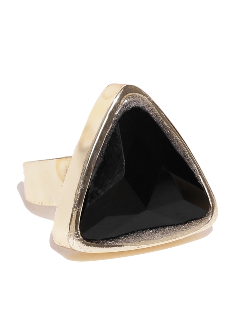 

Crunchy Fashion Gold-Toned & Black Ring
