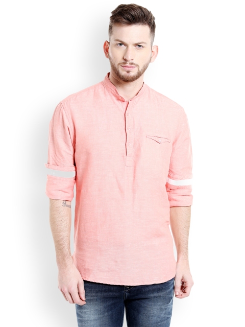 

Killer Men Pink Slim Fit Solid Semiformal Shirt