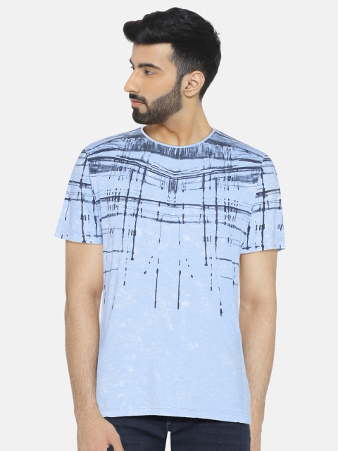 

Killer Men Blue Printed Round Neck T-shirt