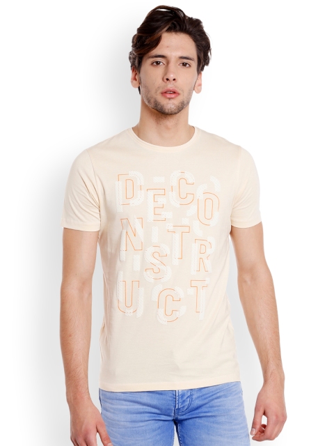 

Killer Men Peach-Coloured Printed Round Neck T-shirt