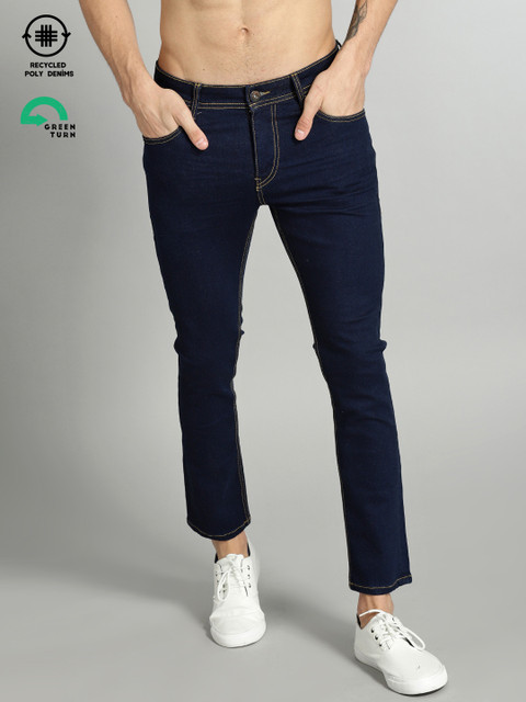 

Roadster GreenTurn Men Blue Skinny Mid-Rise Recycled Poly Sustainable Jeans