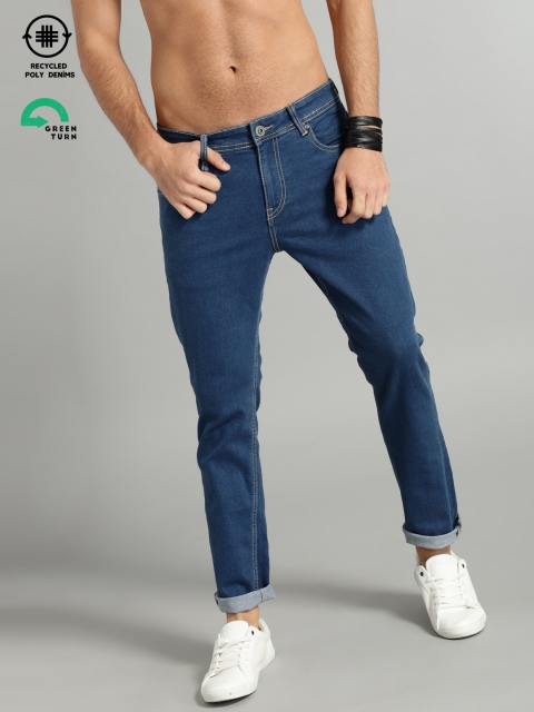 

Roadster GreenTurn Men Blue Skinny Mid-Rise Recycled Poly Sustainable Jeans