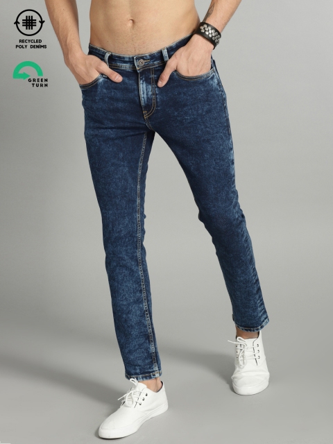 

Roadster Time Travlr GreenTurn Men Blue Skinny Mid-Rise Recycled Poly Sustainable Jeans