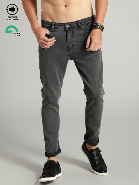 

Roadster GreenTurn Men Black Skinny Mid-Rise Recycled Poly Sustainable Jeans
