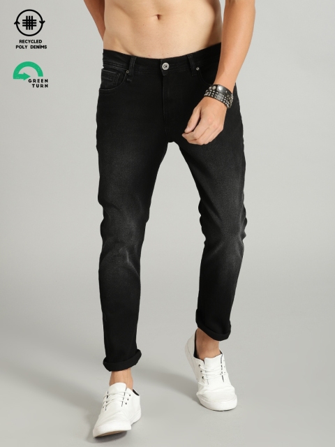 

Roadster GreenTurn Men Black Skinny Mid-Rise Recycled Poly Sustainable Jeans