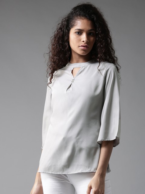

Moda Rapido Women Grey Solid Top