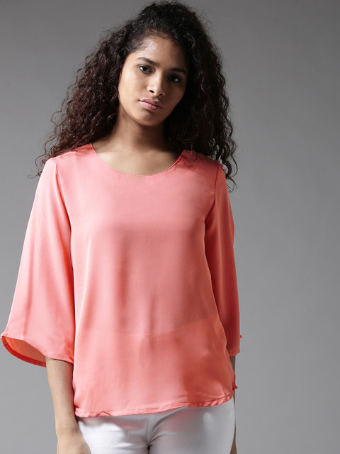 

Moda Rapido Women Peach-Coloured Solid Top