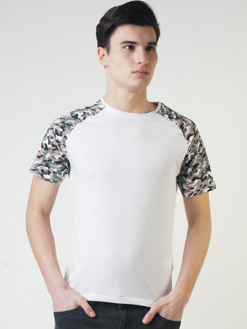 

Blue Saint Men White Solid Round Neck T-shirt
