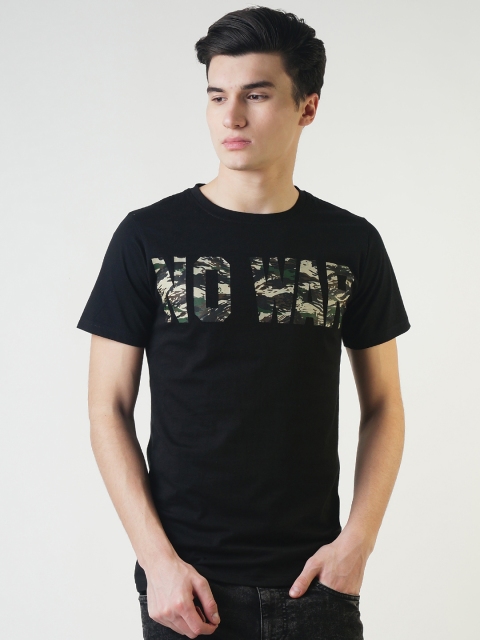 

Blue Saint Men Black Printed Round Neck T-shirt