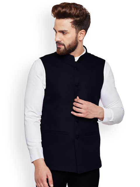 

Hancock Navy Blue Nehru Jacket