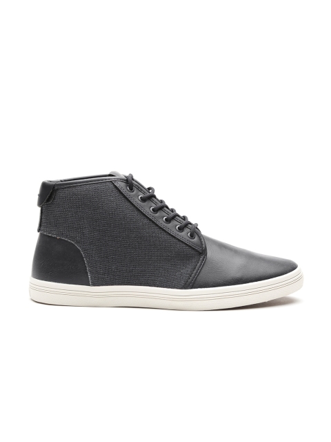 

ALDO Men Navy Blue Solid Mid-Top Sneakers