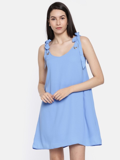 

Honey by Pantaloons Women Blue Solid A-Line Dress