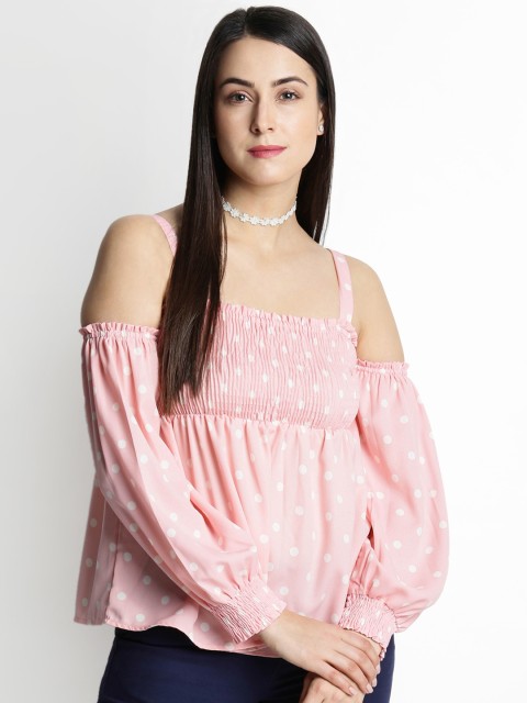 

Honey by Pantaloons Women Pink Printed Bardot Top