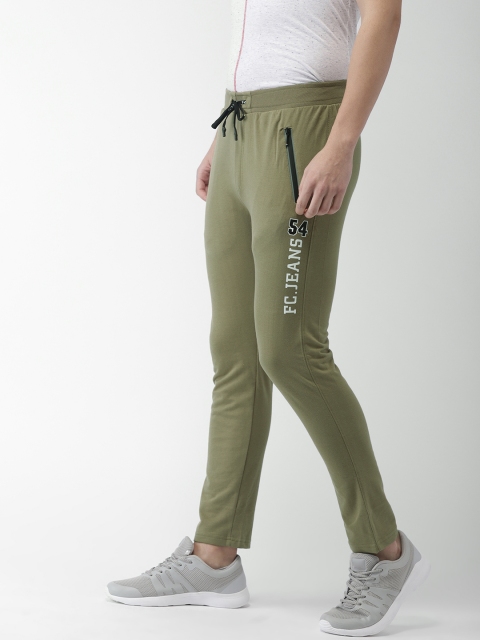 

Fort Collins Men Olive Green Printed Detail Track Pants