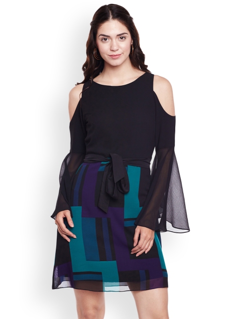 

Athena Women Black Printed A-Line Dress