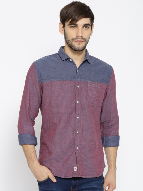 

Indigo Nation Street Men Blue & Purple Slim Fit Striped Casual Shirt