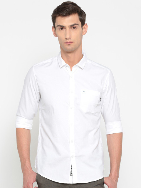 

Indigo Nation Men White Slim Fit Solid Casual Shirt