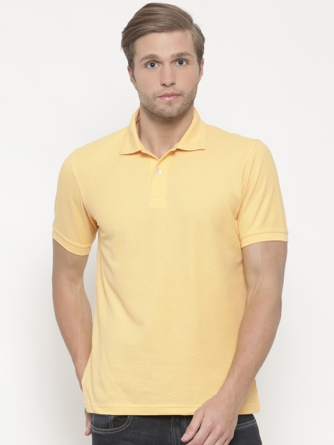 

Peter England Casuals Men Yellow Solid Polo Collar T-shirt