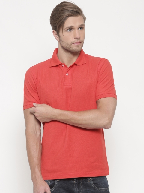 

Peter England Men Coral Solid Polo T-shirt