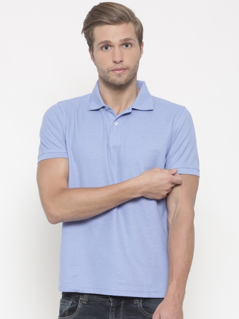 

Peter England Casuals Men Blue Solid Polo Collar T-shirt