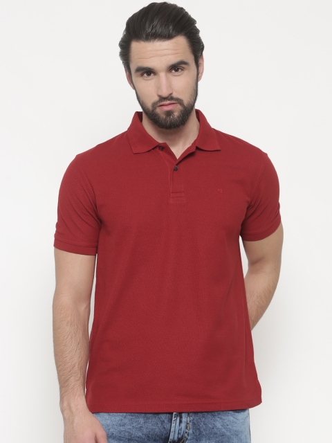 

Peter England Men Maroon Solid Polo T-shirt