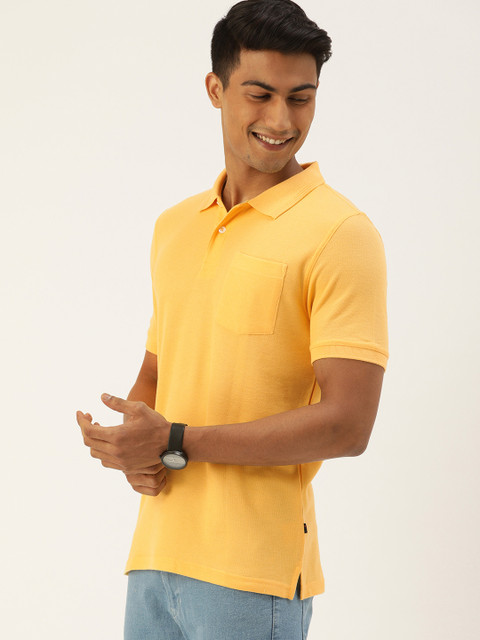 

Peter England Men Yellow Polo Collar T-shirt