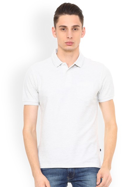 

Peter England Men Grey Solid Polo Collar T-shirt