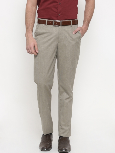 

Peter England Elite Men Beige Slim Fit Solid Formal Trousers