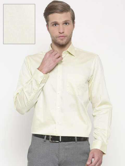 

Peter England Elite Men Yellow Regular Fit Self Design Formal Shirt