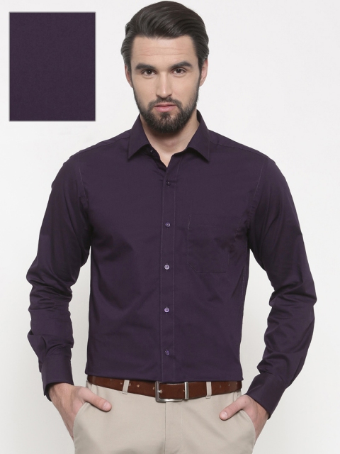 

Peter England Men Purple Slim Fit Solid Formal Shirt